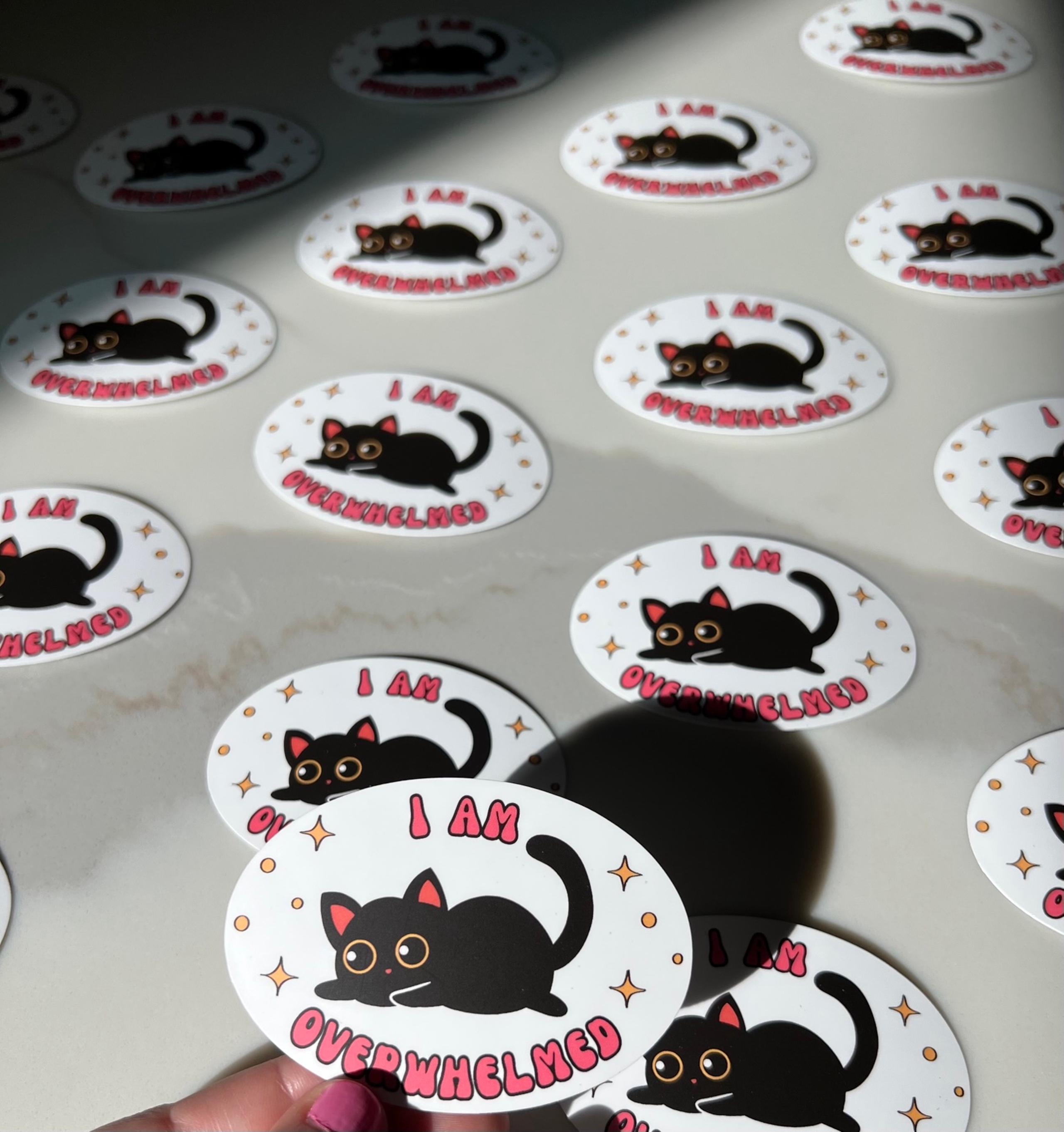I Am Overwhelmed Cat Sticker