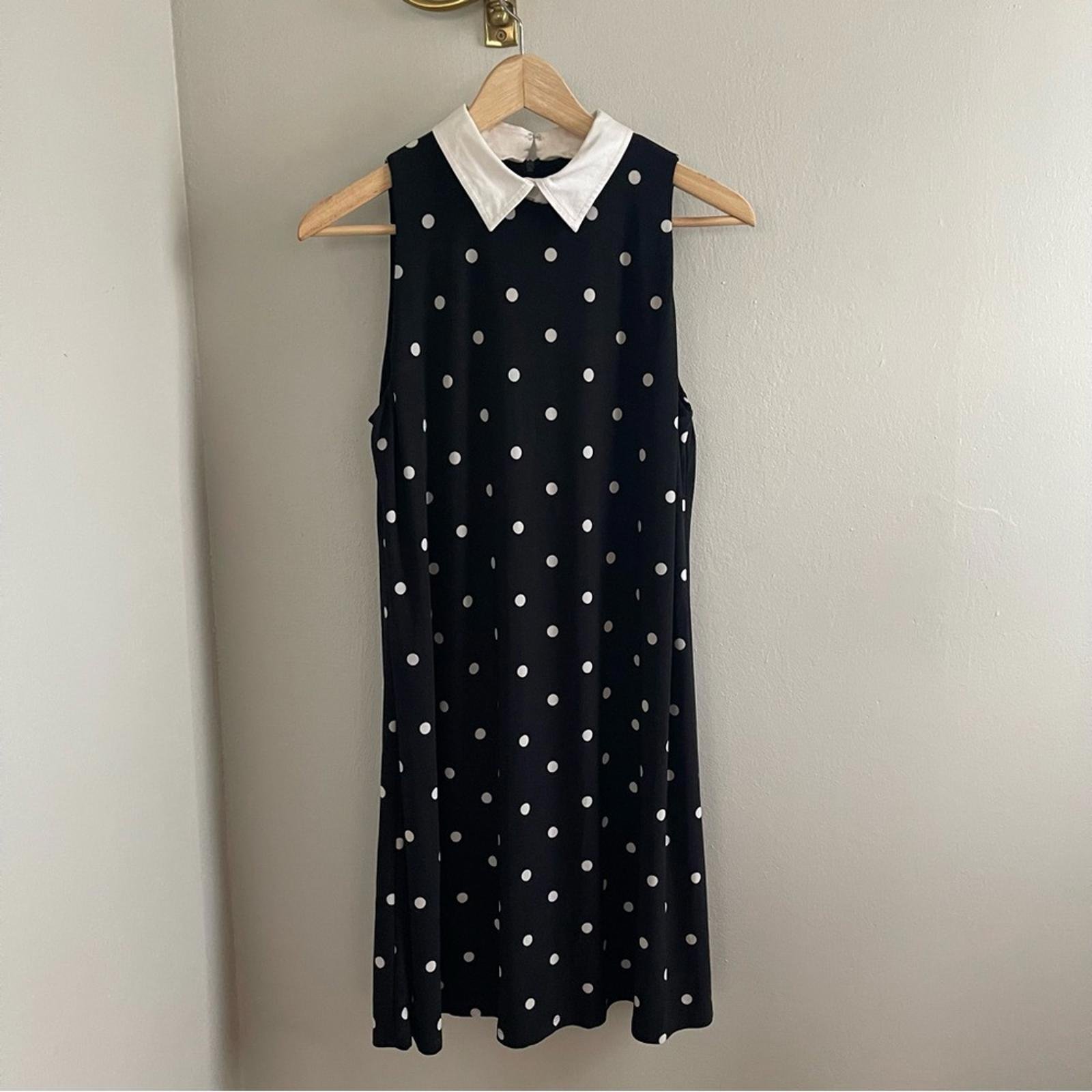 Lauren Ralph Lauren | Women's 10, Sleeveless Collared Polka Dot Dress