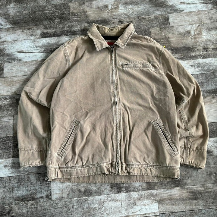 Vintage Y2K Brown Tan Old Navy Mechanics Detroit Work Jacket Size Large