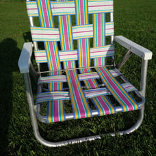 VINTAGE KIDS CHILDS ALUMINUM FOLDING WEBBED LAWN CHAIR