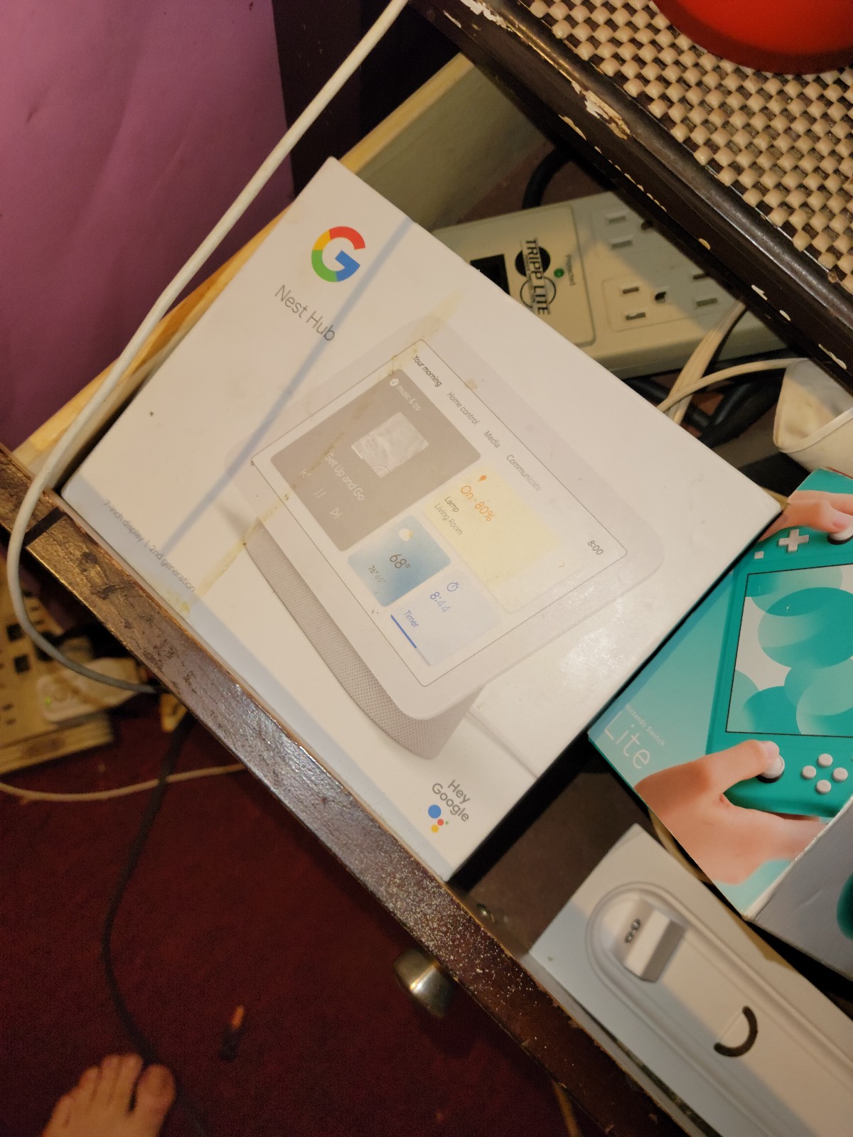 Two Google nest doorbells and a 2nd gen good nest hub
