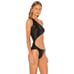 Norma Kamali | NWT Shane Black Metallic Foil One Piece Bathing Suit Bodysuit XS