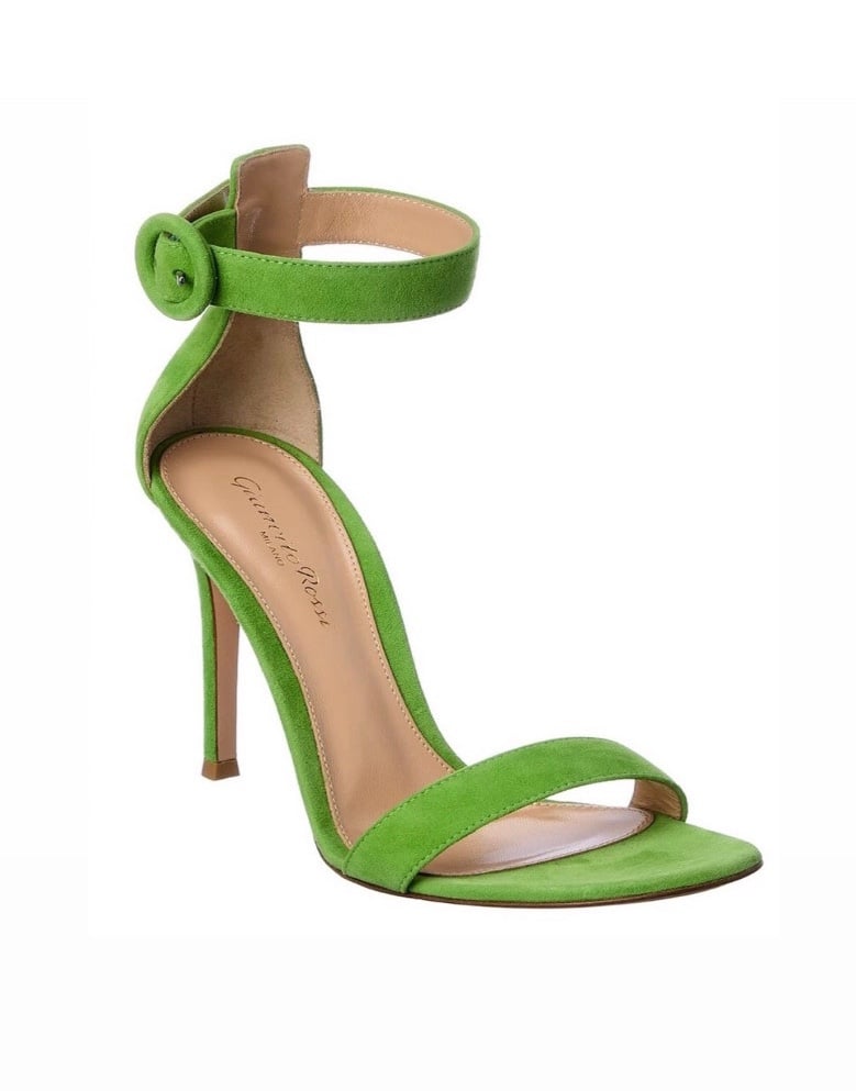 GIANVITO ROSSI   Portofino 105 Suede Sandal In Green