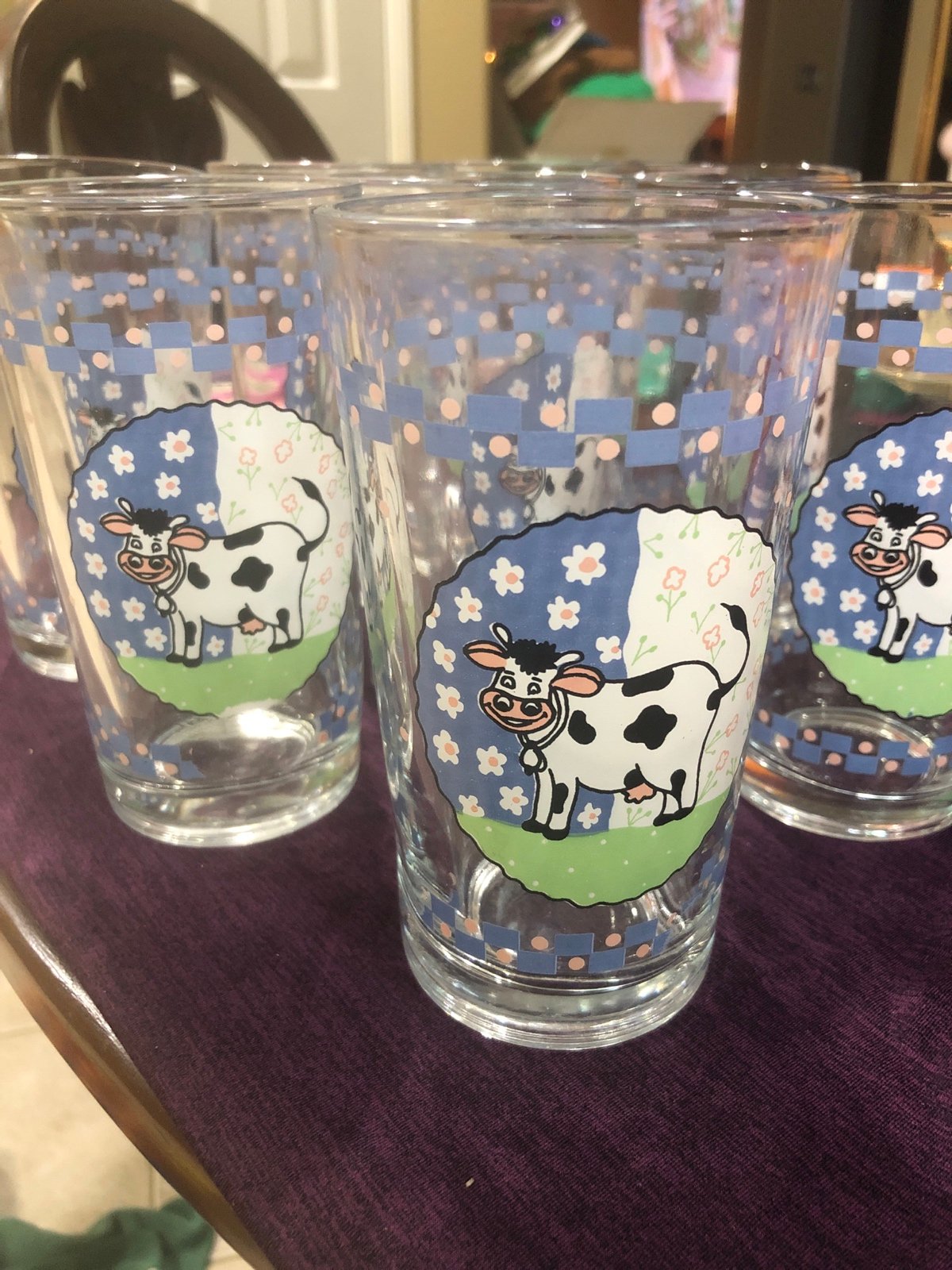 Glasses 8 PCs Cow