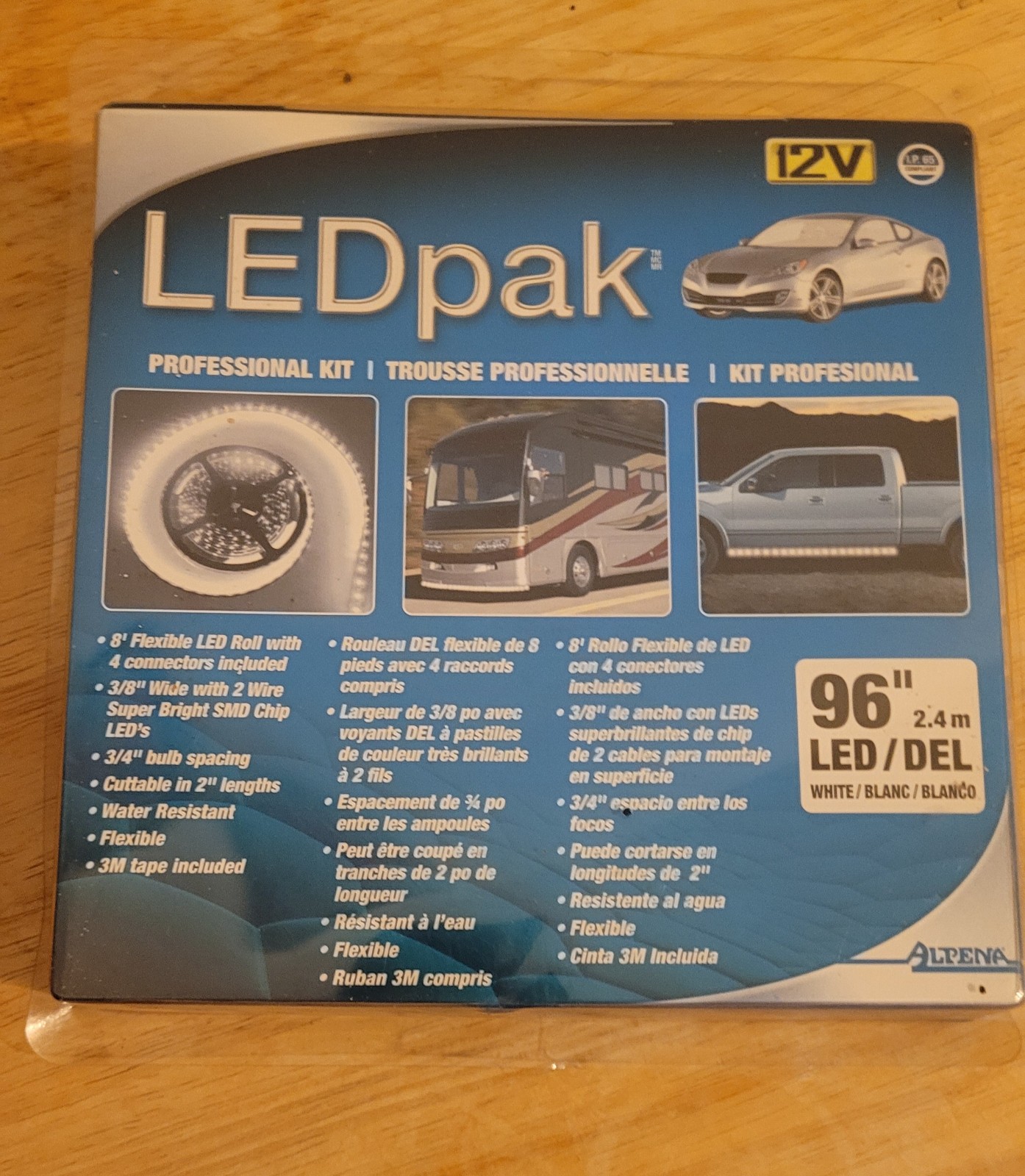LEDpack 12v 96 white pro kit for automobile