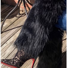 Faux fur leg warmers - Black