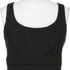NWT XOXO black Pinstripe Pintucked Sleeveless Suit Dress size 3 / 4 womens