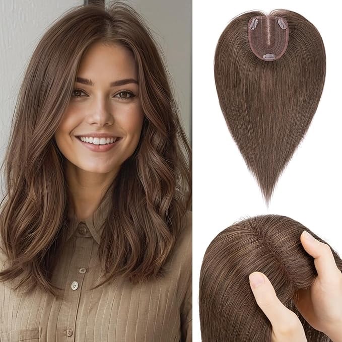 Human hair wig topper wiglet for hair loss