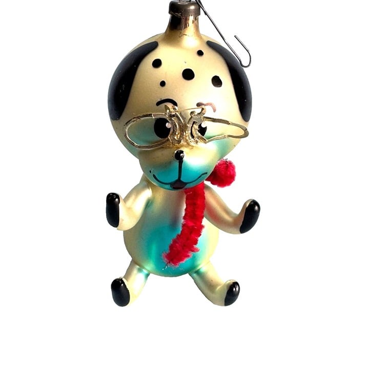 Vintage Soffieria De Carlini Italy Dalmation Hand Blown Glass Ornament 5 C1965