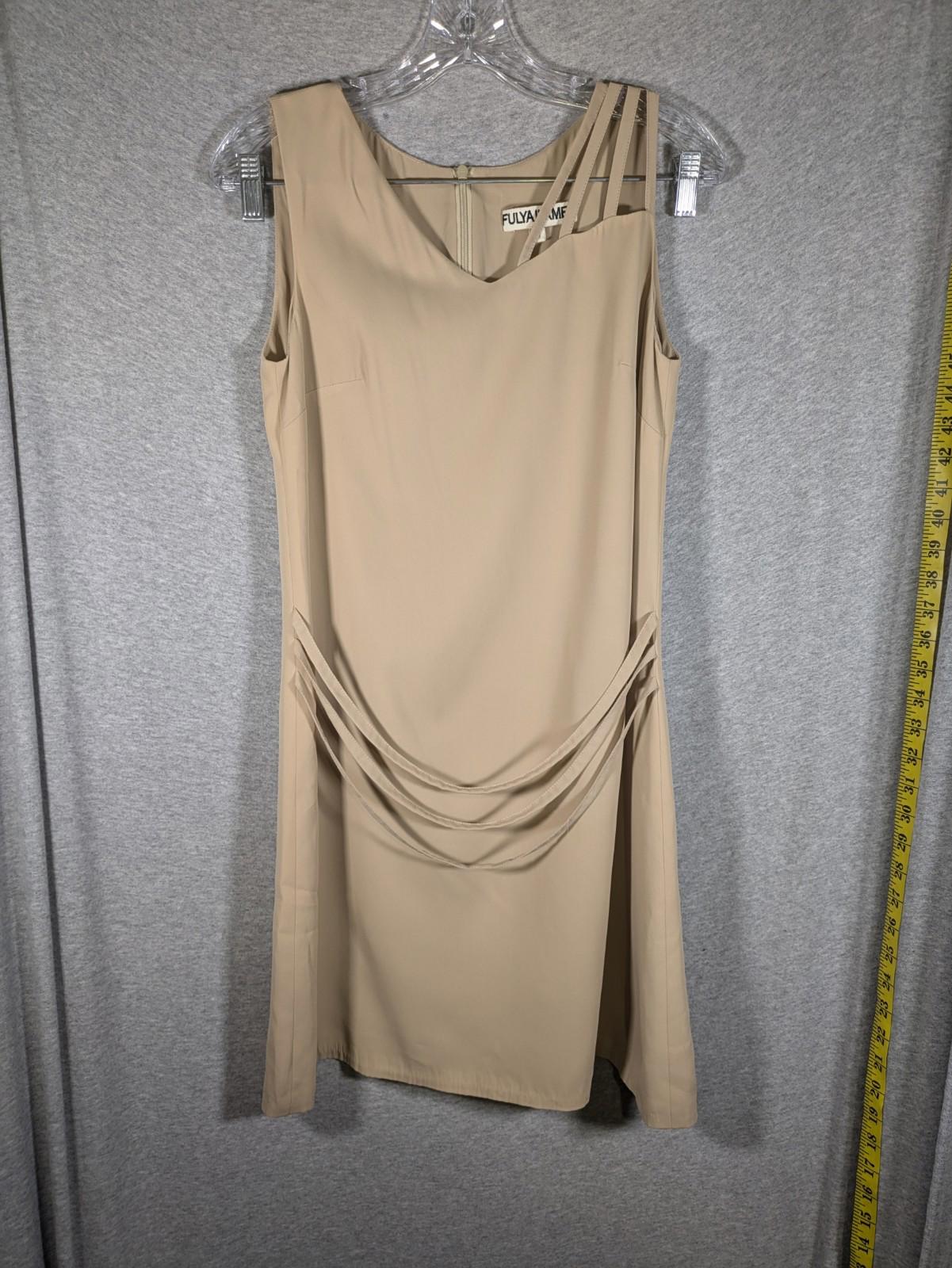 Fulya Ilkmen Dress Womens Medium Strappy Neutral Minimalist Sleeveless