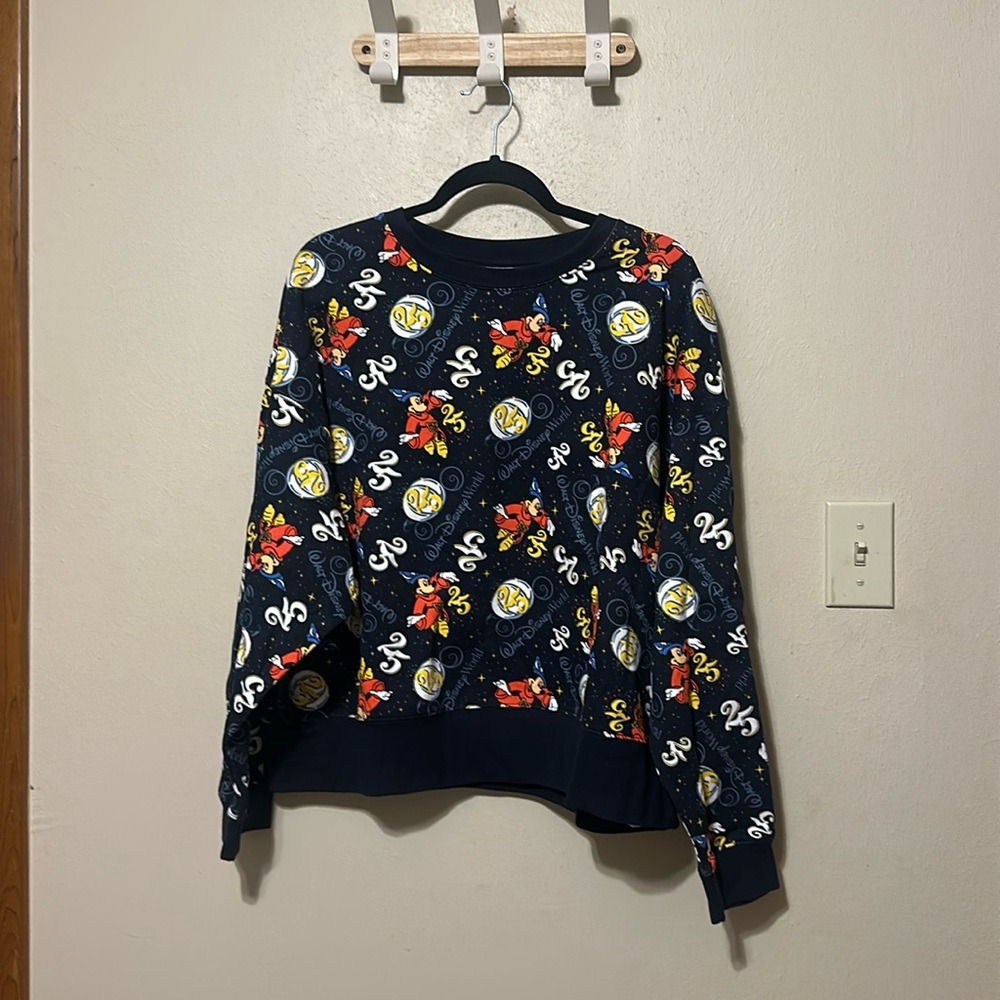 Disney Parks Vault Disney 25th Anniversary Walt Disney World Crop Sweatshirt XL