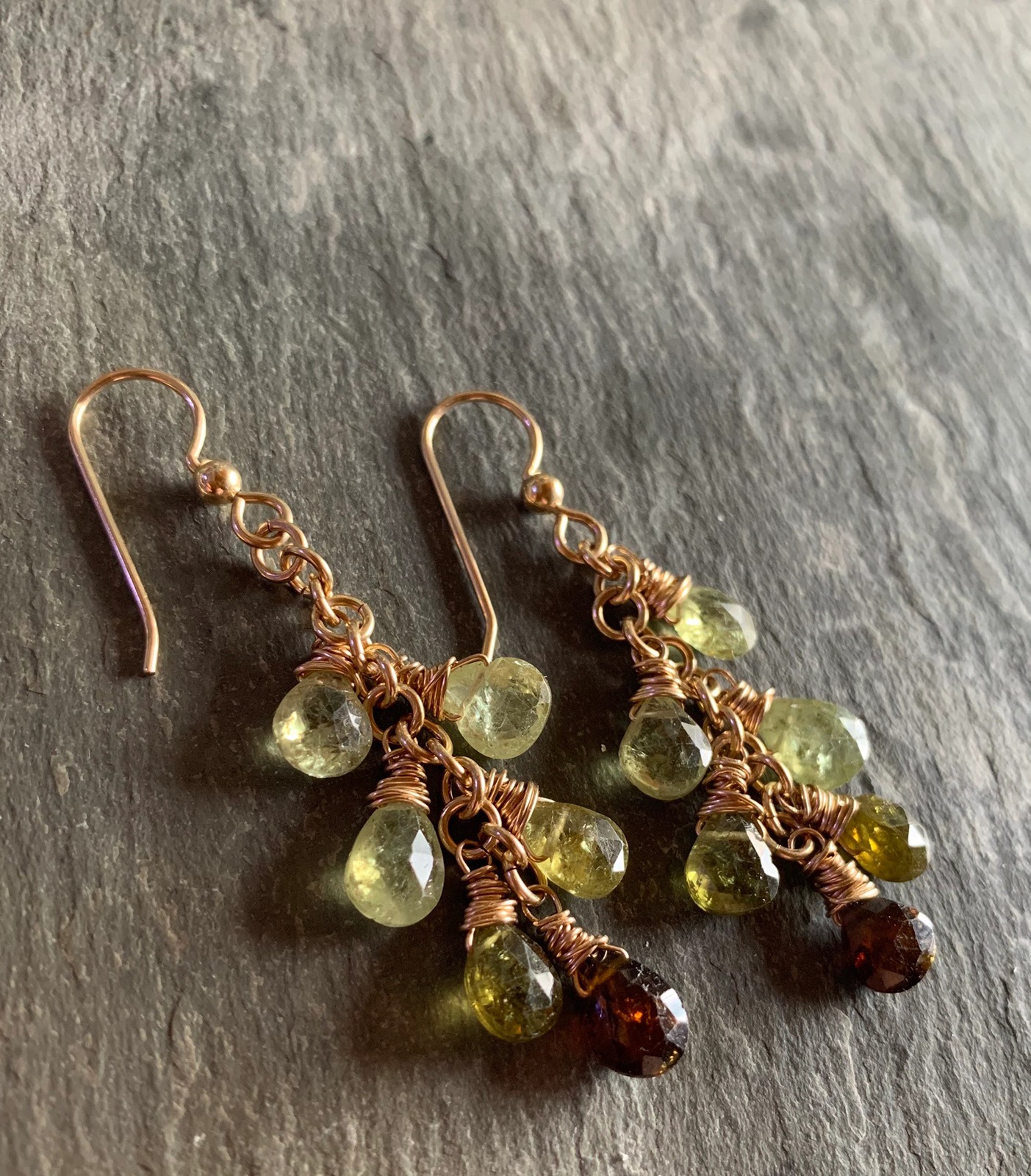 Grossular Garnet Cascade Earrings