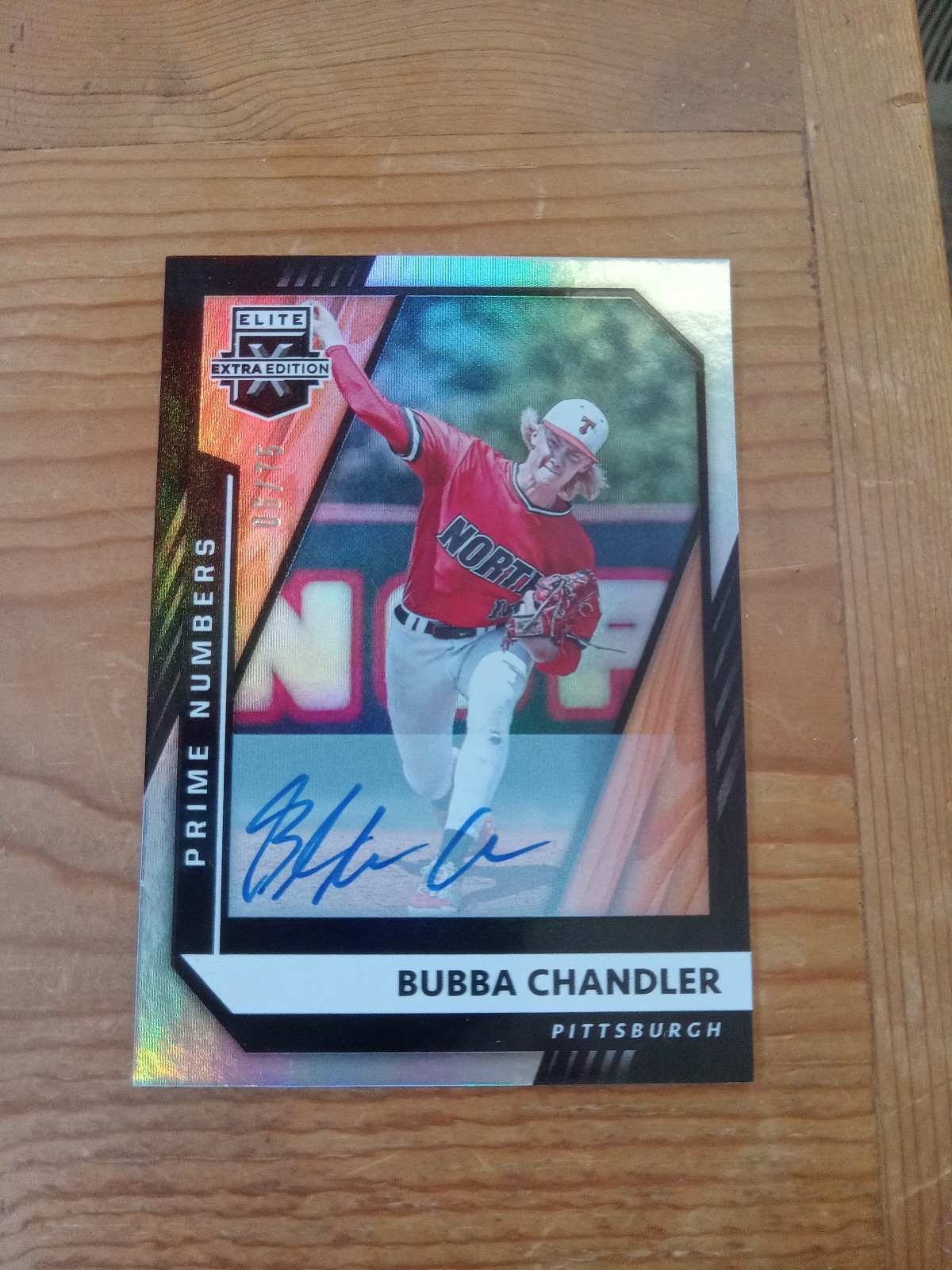 BUBBA CHANDLER PANINI ELITE EE AUTO RC #/75 OF THE PIRATES FUTURE STAR ACE