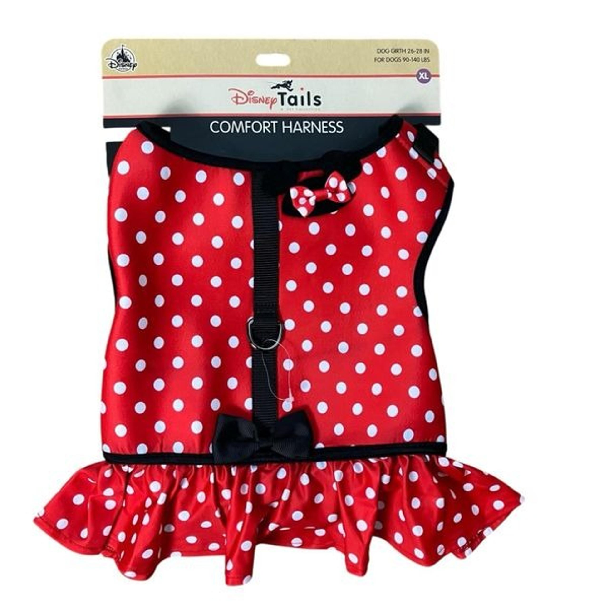 Disney Parks Dog Harness Size XL Red Tails Minnie Mouse Costume Polka Dots 26-28