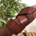 Ted Baker Mens 34”/86cms Dark Brown Italy genuine leather belt Wrapped Buckle