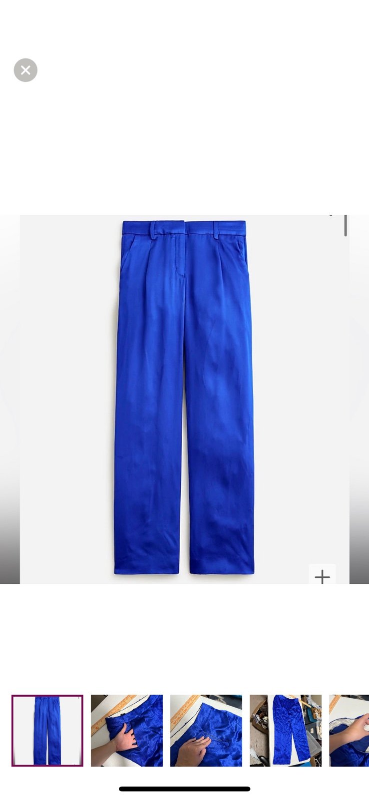 J. Crew Petite Straight Leg Essential Pants Luster Crepe Brilliant Cove 10P U