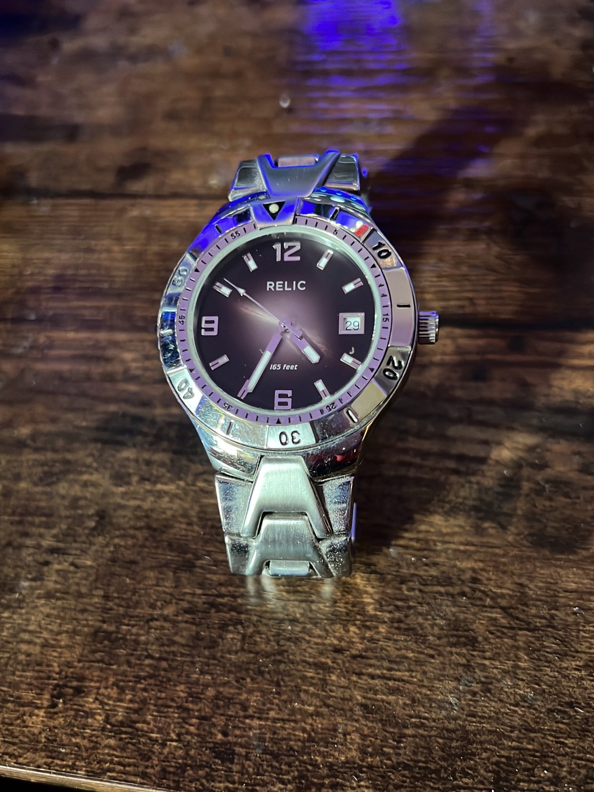 Relic Watch sliver and black