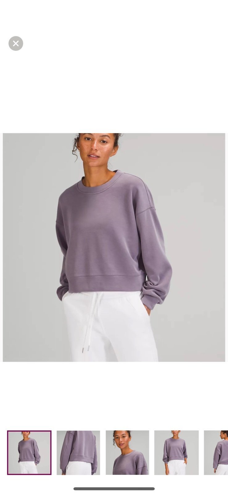 LULULEMON PERFECTLY OVERSIZED CROPPED CREW*SOFTSTREME-NWT-DUSKY LAVENDER-12