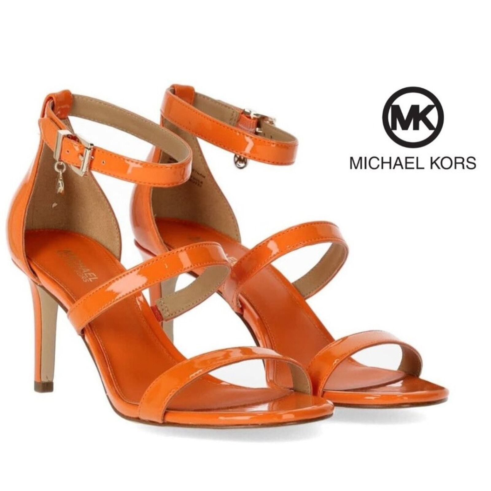 Michael Kors Collection | Koda Open-Toe Strappy Apricot Heeled Sandal | Sz 6.5