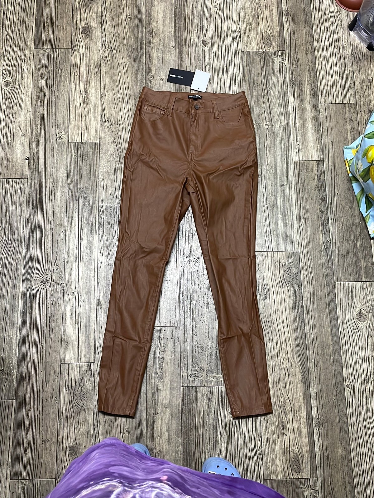 Fashion Nova double dare faux leather pants