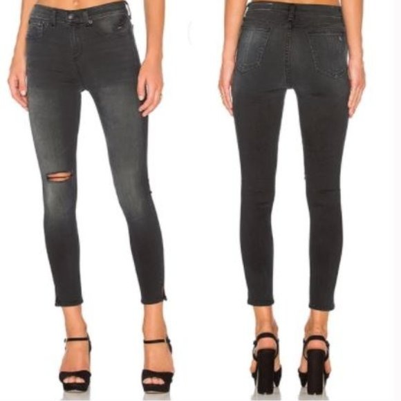 Rag & Bone Steele 10 Inch Capri Black Jeans