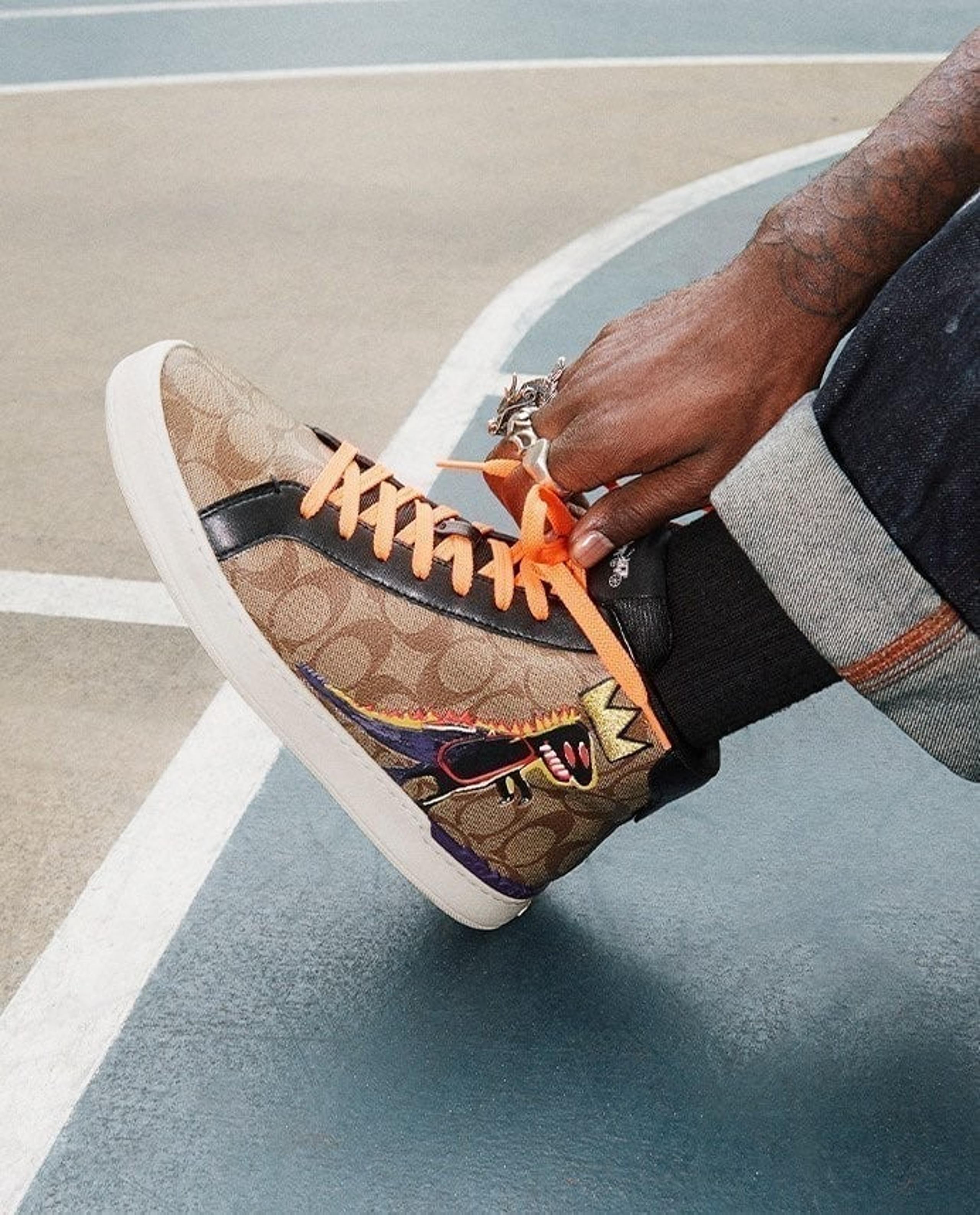 NWT Men Coach x jean-michel Basquiat Clip high Top Sneaker men’s size 10.5 c6028