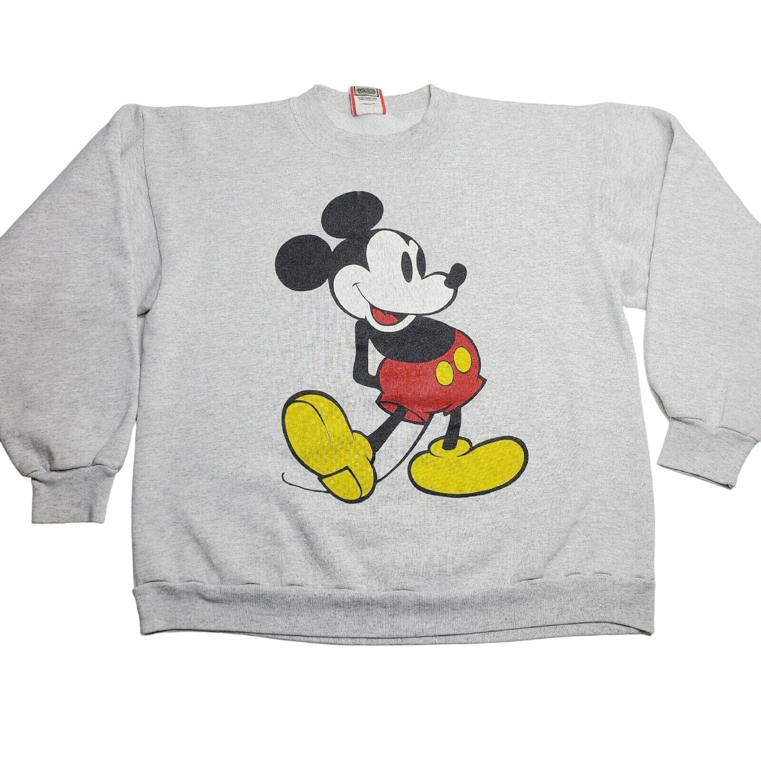 Vintage Mickey Mouse Walt Disney Designs Gray Sweatshirt Men's Size Large 90's