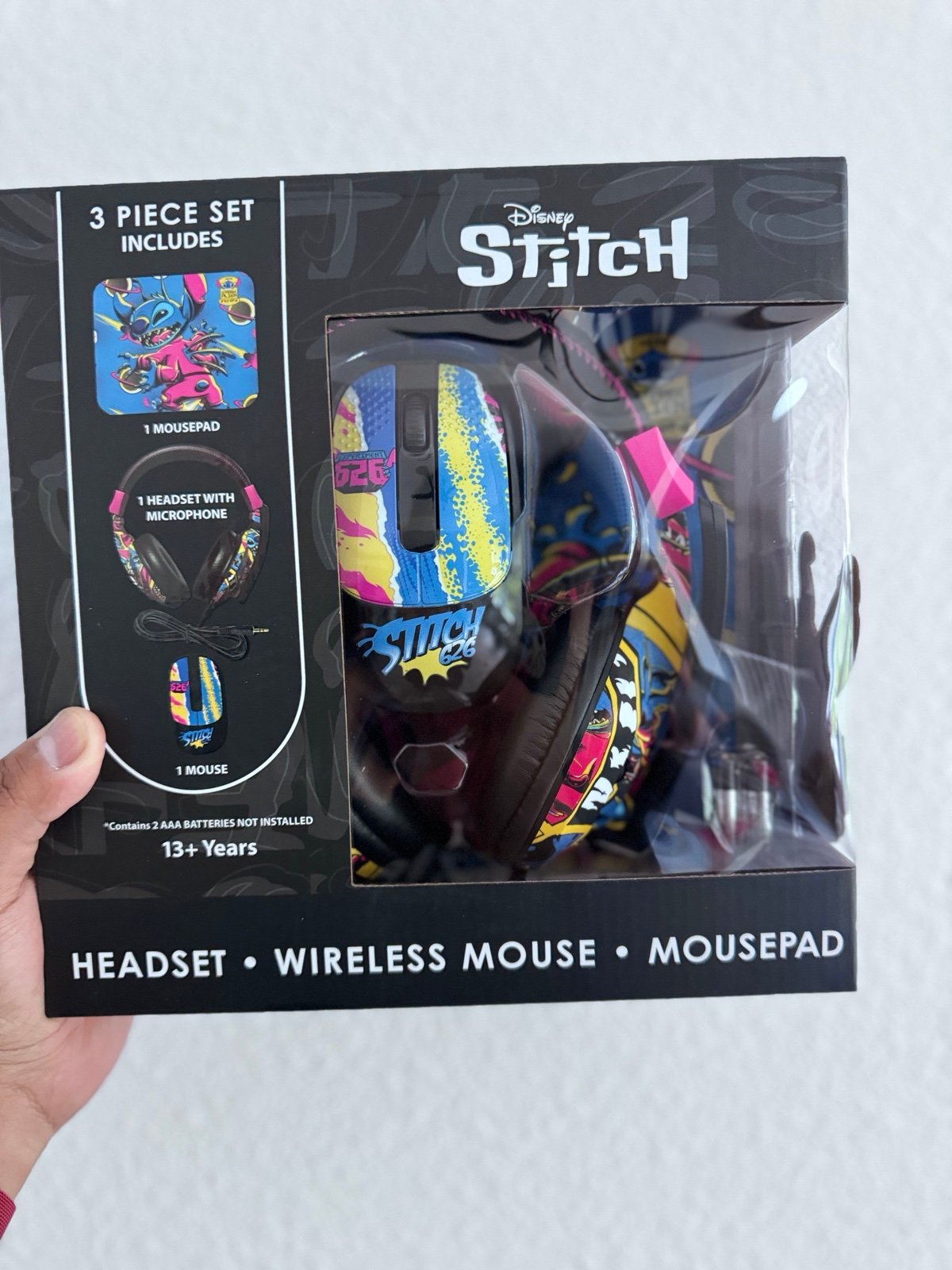 Disney Stitch Headset, mouse and mouse pad Bundle