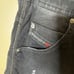 Diesel Shorts Mens 30 Black Denim Krooshorts Drawstring Stretch