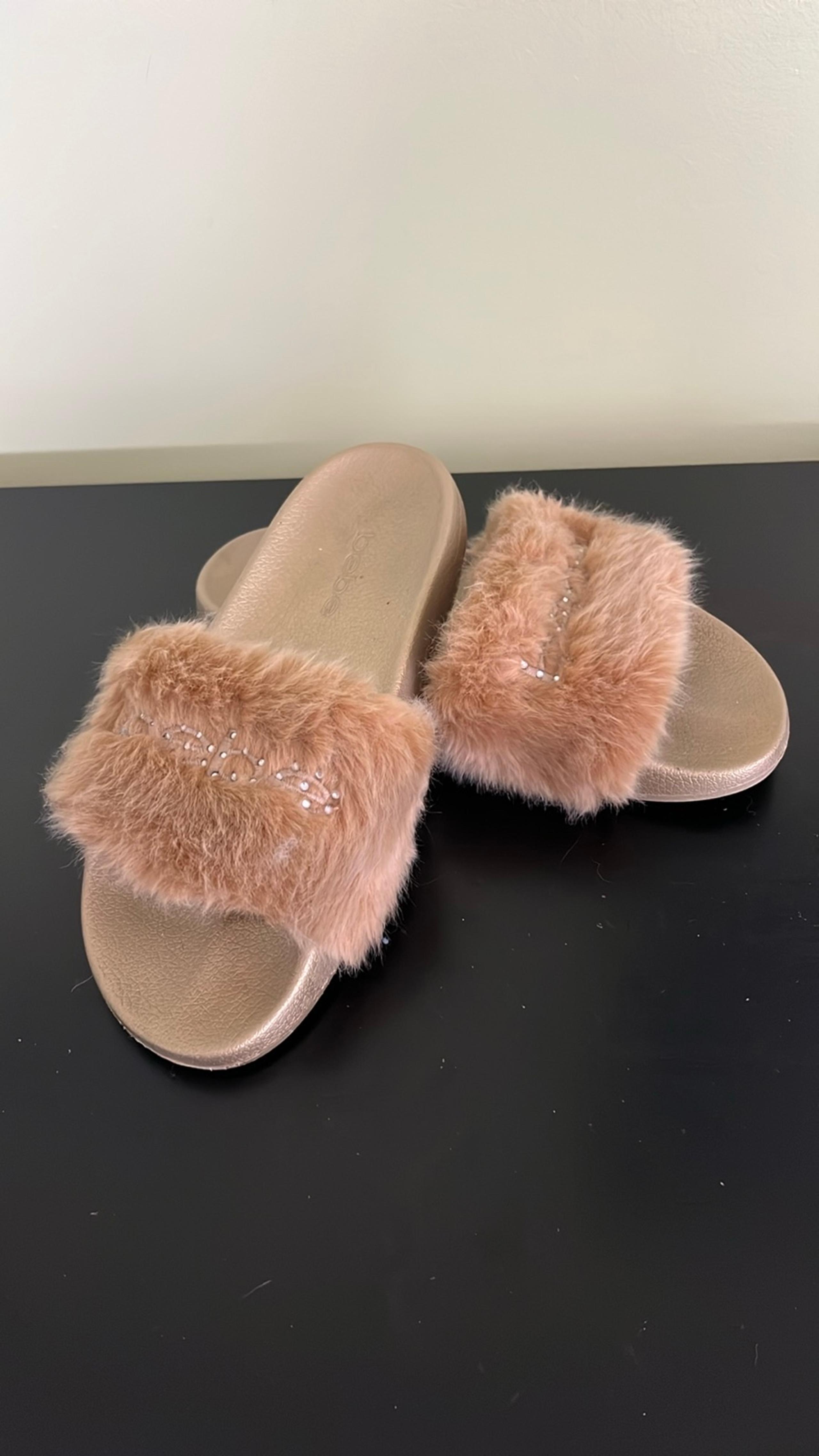 Bebe Women's Furiosa Faux Fur Slides