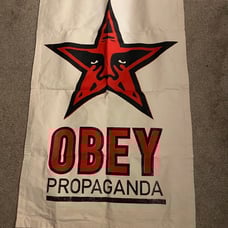 Obey Propaganda Canvas Flag- Rare! 2010
