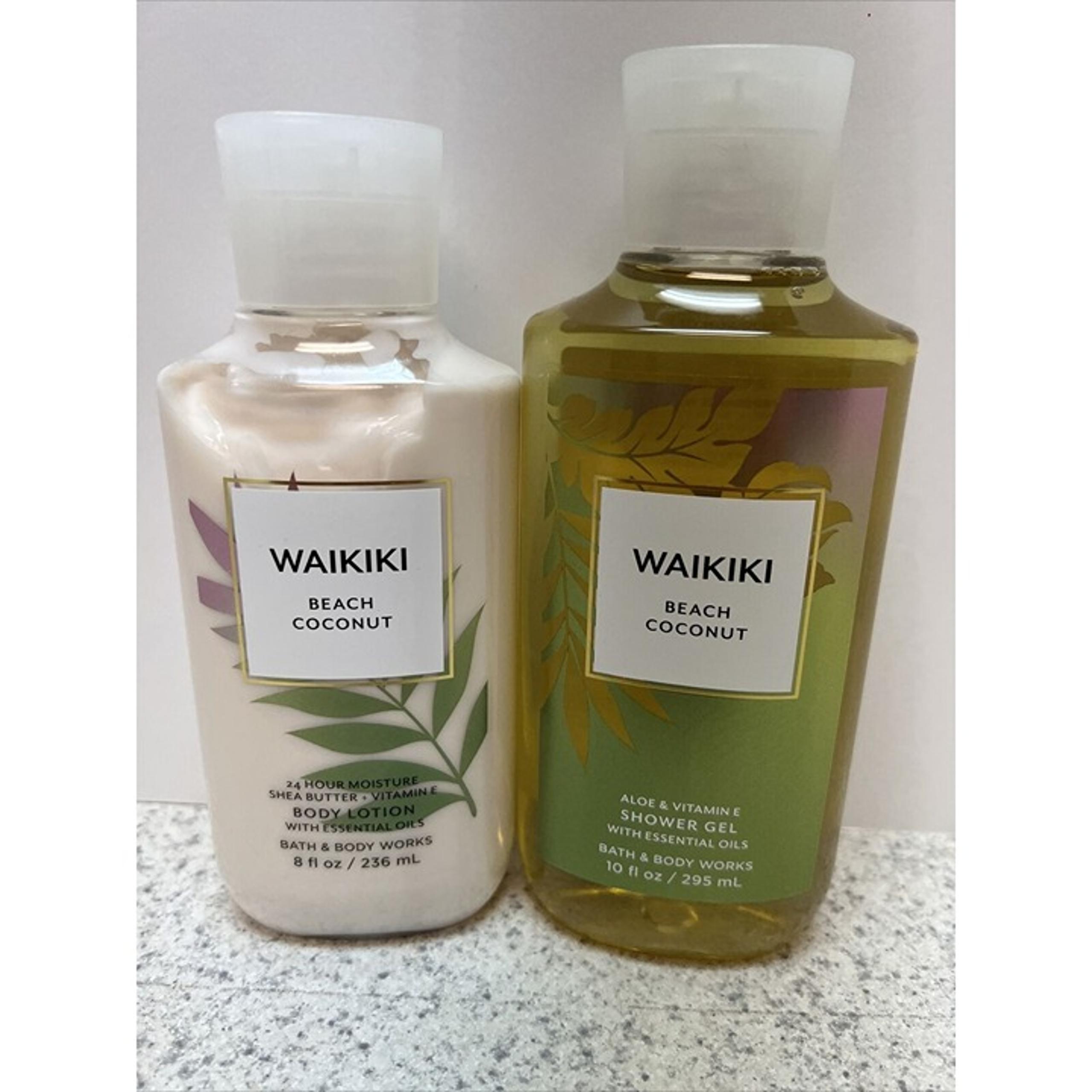 Bath & Body Works WAIKIKI BEACH COCONUT  Body Lotion & Shower Gel 2 Piece Set