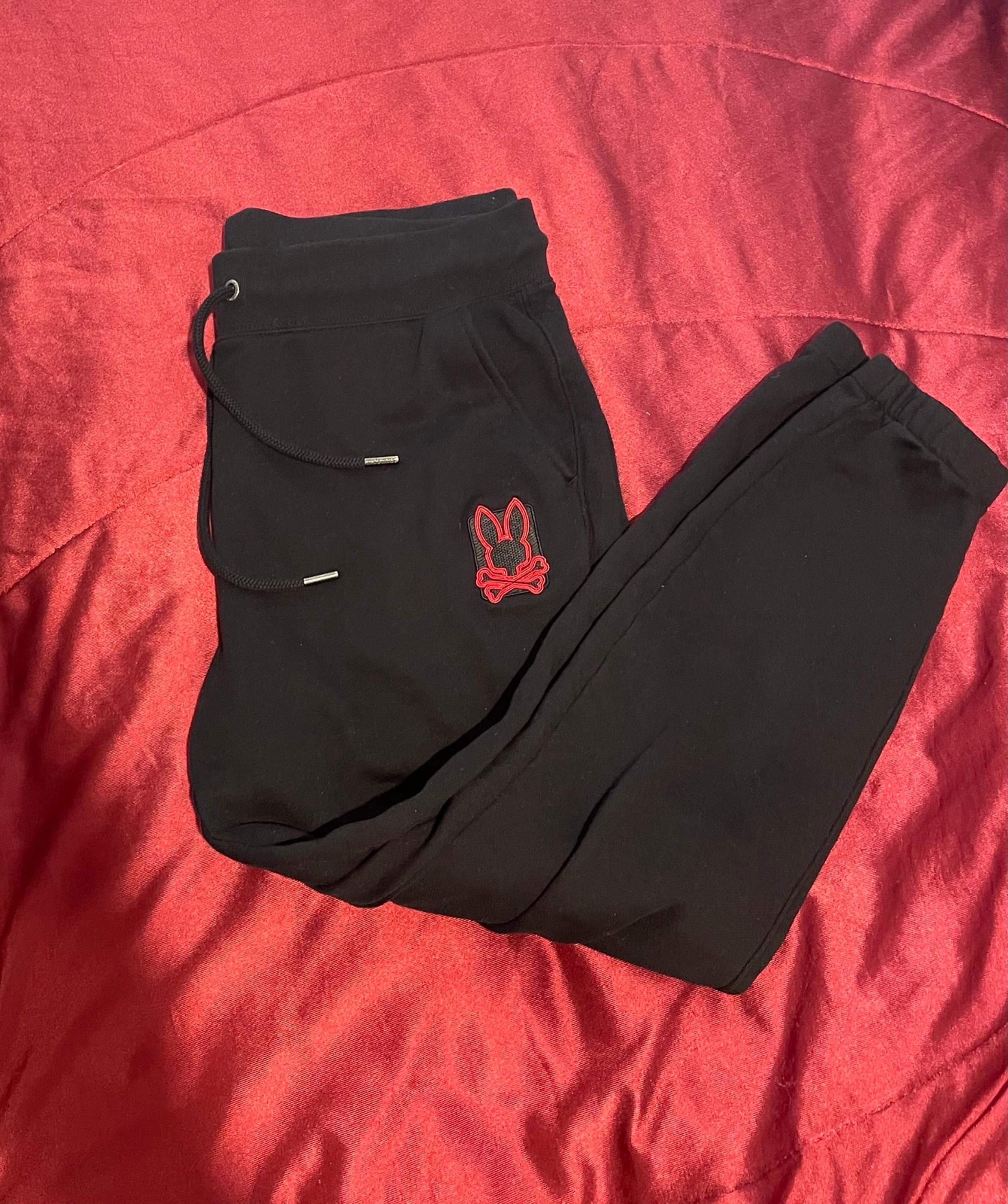 Sweat Pants Men's Embroidered Logo Jogger Pant Size Medium Black - Psycho Bunny