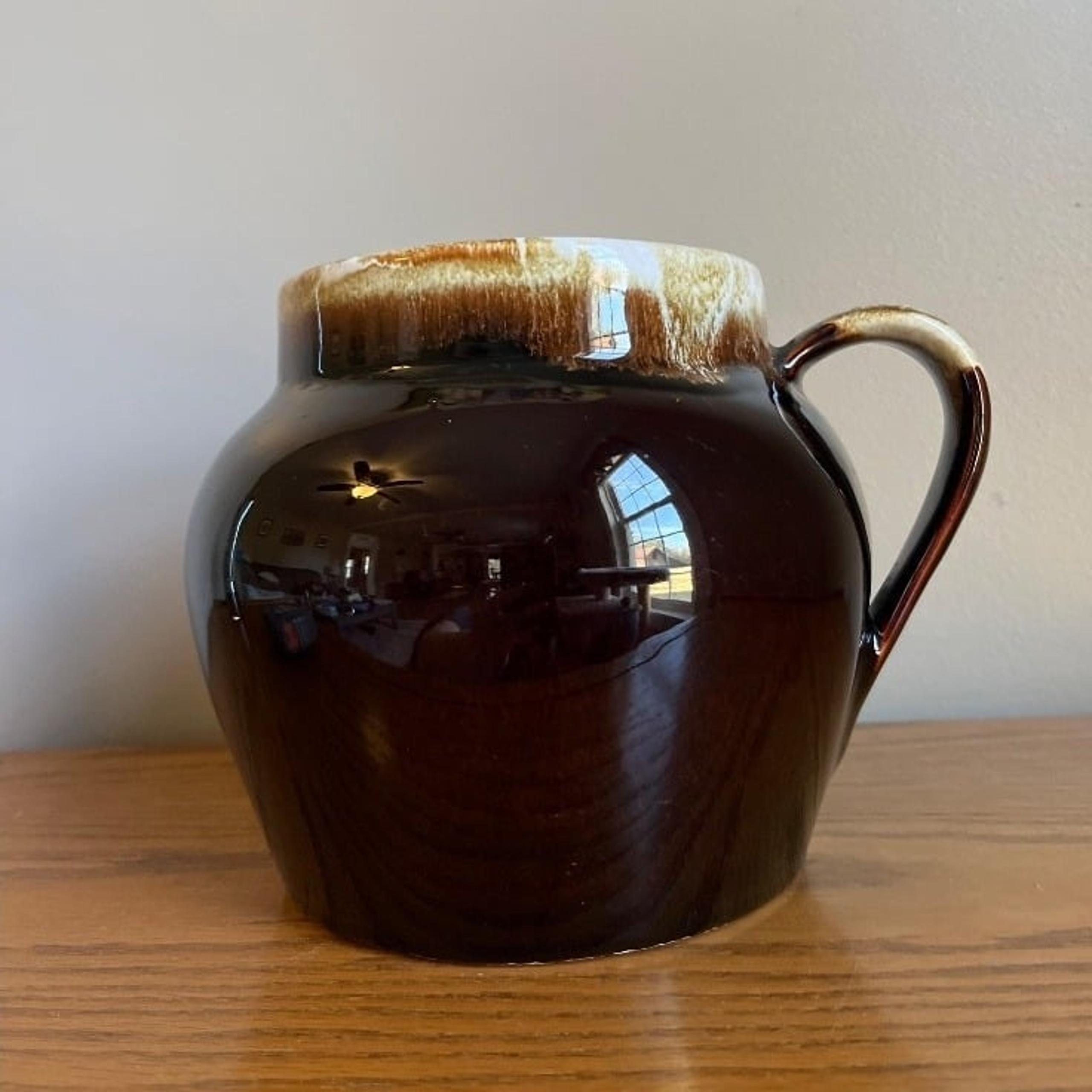 Vintage Pfaltzgraff Gourmet Brown Drip Glaze Bean Pot 1960s Pottery MCM