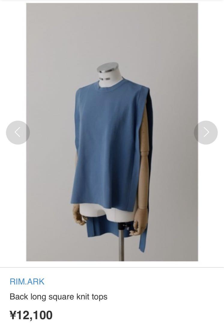 最も完璧な RIM.ARK】Back Long Tops Knit Square トップス