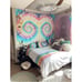 Rainbow tie dye double spiral tradition boho hippie tapestry wall hanging