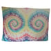 Rainbow tie dye double spiral tradition boho hippie tapestry wall hanging