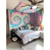 Rainbow tie dye double spiral tradition boho hippie tapestry wall hanging