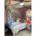 Rainbow tie dye double spiral tradition boho hippie tapestry wall hanging