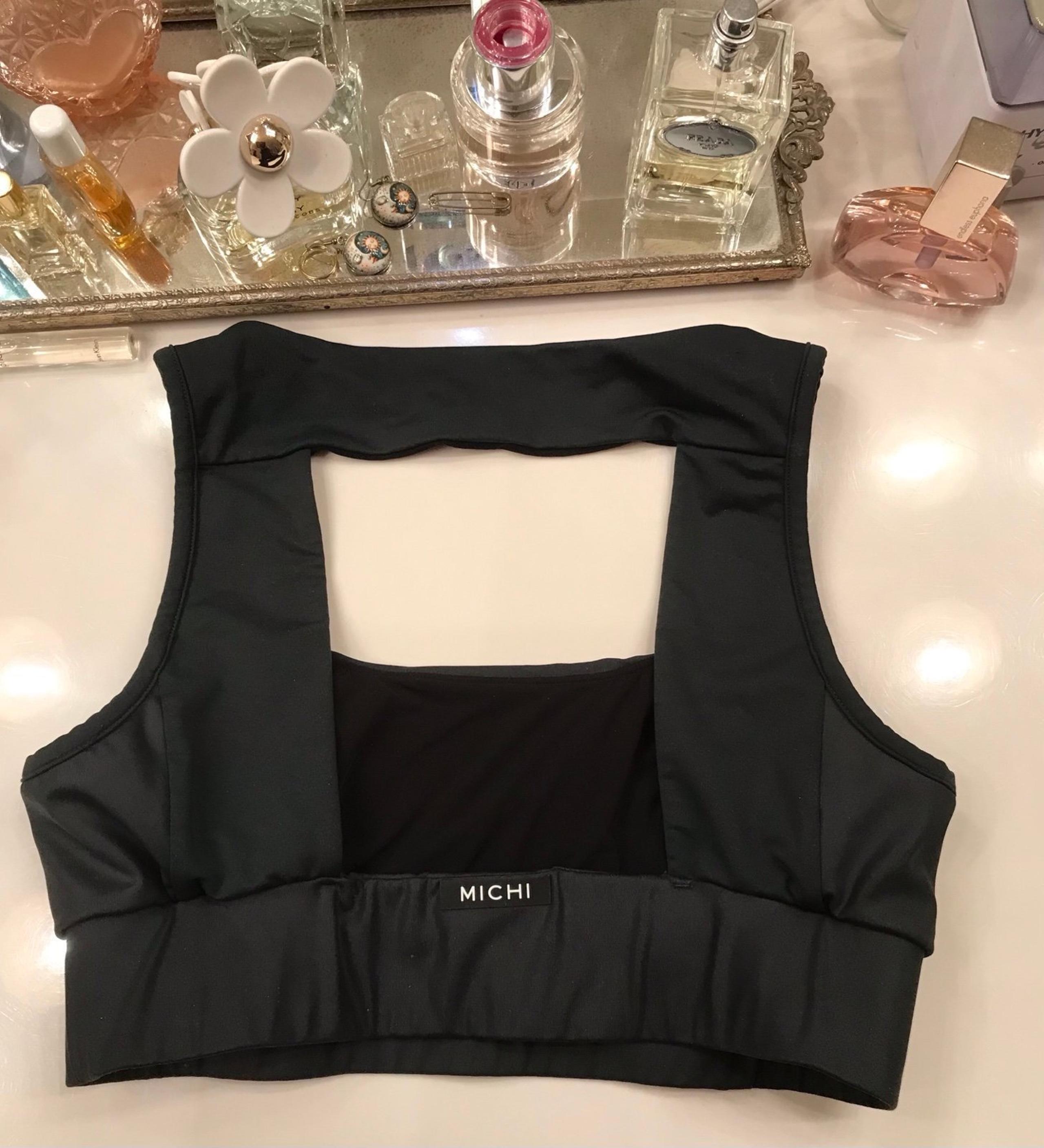 NEW Michi sports bra, sexy cut out back, perfect condition, size large