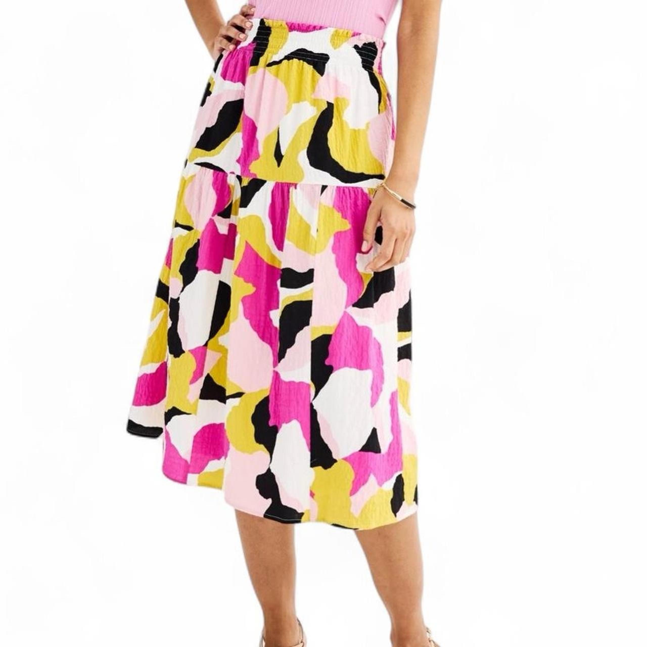 Nine West Color Pop Smocked Waist Midi Skirt – Size Large