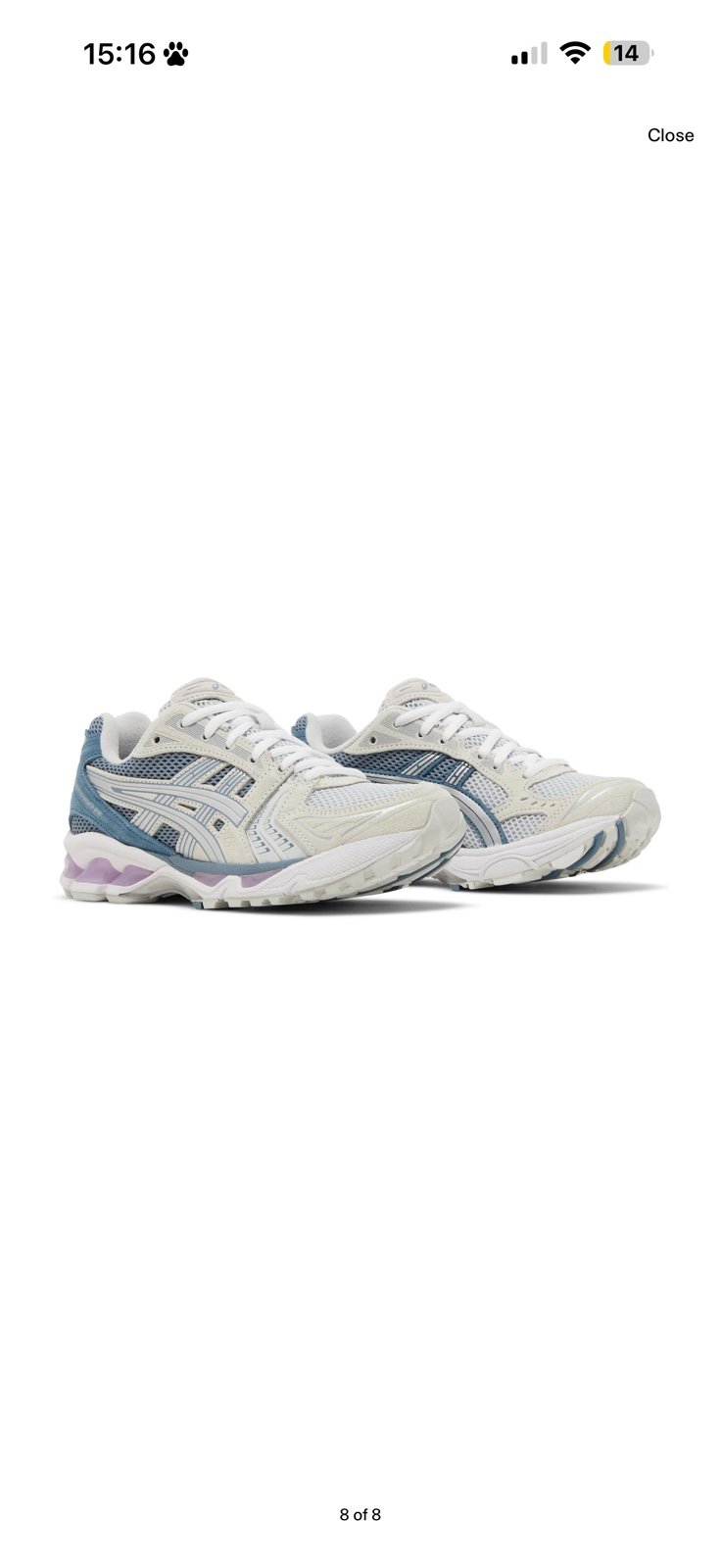 Free shipping! Asics Wmns Gel Kayano 14 'Glacier Grey Blue Purple' Size 7.5