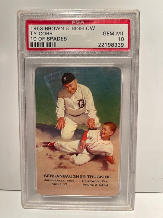 1953 Brown & Bigelow Ty Cobb - 10 of Spades PSA 10 Rare
