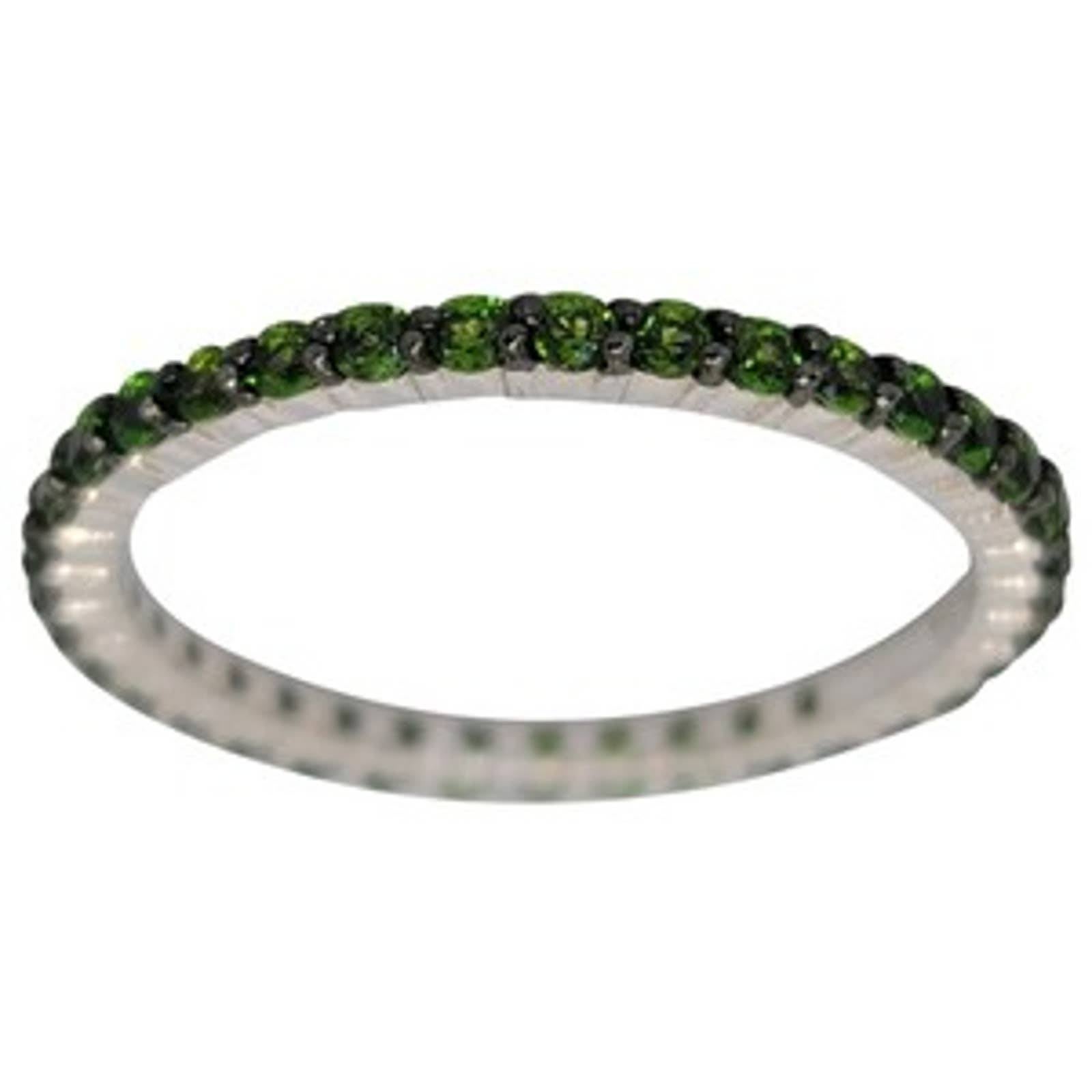 1.00cttw Round Chrome Diopside Eternity 2mm Sterling 925 Band Size 10