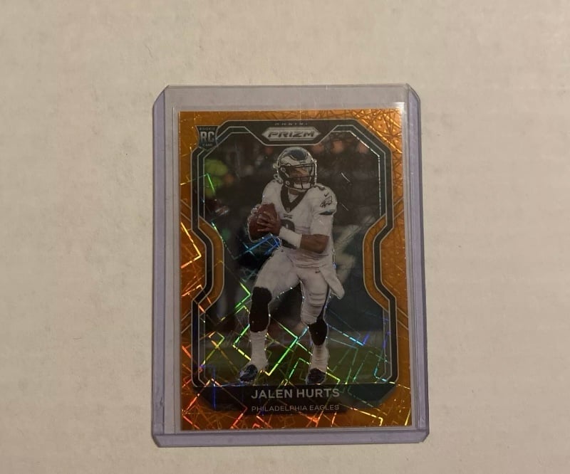 Jalen Hurts Rookie Orange Lazer Prizm!! Super Bowl Champion!!