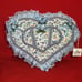 Vintage Fabric Lace Flower Pearls Heart Trinket Box Handmade