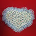 Vintage Fabric Lace Flower Pearls Heart Trinket Box Handmade
