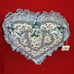 Vintage Fabric Lace Flower Pearls Heart Trinket Box Handmade