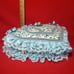 Vintage Fabric Lace Flower Pearls Heart Trinket Box Handmade