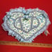 Vintage Fabric Lace Flower Pearls Heart Trinket Box Handmade